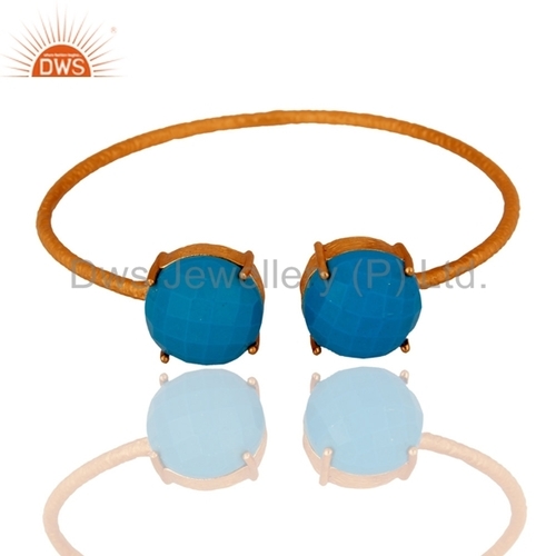 Turquoise Gold Plated Sterling Silver Bangle