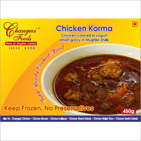 Fresh Chicken Korma - Chicken, Yogurt, Spices, Frozen Tray, 450g | Ready to Cook, Microwave/Pan, No Preservatives, Mughlai Style