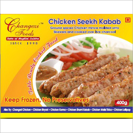 Ready to Eat Chicken Seekh Kabab - Frozen 400g, Sealed Pouch | Microwaveable, No Preservatives, Delicious Flavor, Convenient