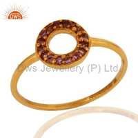 Solid Yellow Gold Birthstone Wedding Rings Gender: Women's