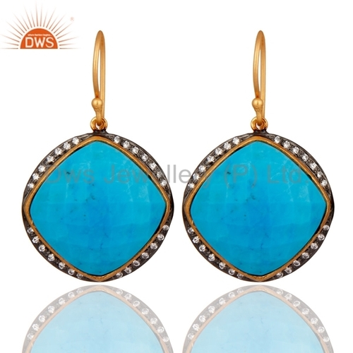 Gold Plated Sterling Silver Turquoise Earring