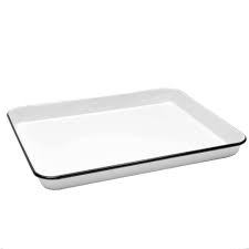 Enamel Tray - Metal 45x30 CM 30x25 CM 20x15 CM 60x45 CM | Lightweight Stain Resistant Durable with Seamless Finish Easy to Clean