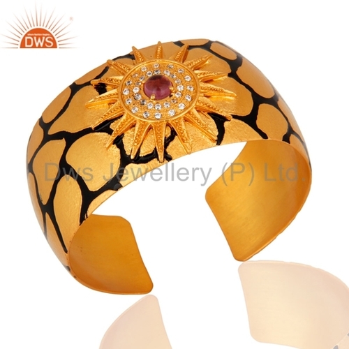 18K Gold Plated Sun Sign Cuff Bracelet