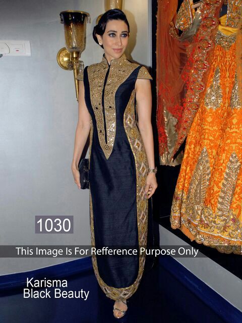 Heavy Designer Party Wear Suit - Georgette Fabric, Plus Size, Black & Golden Color | Modern Ethnic Dress, Short Sleeves, All Season Wear