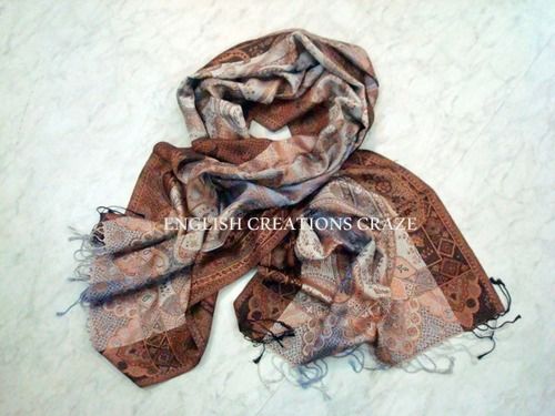 Brown Silk Jacquard Scarf Wholesaler