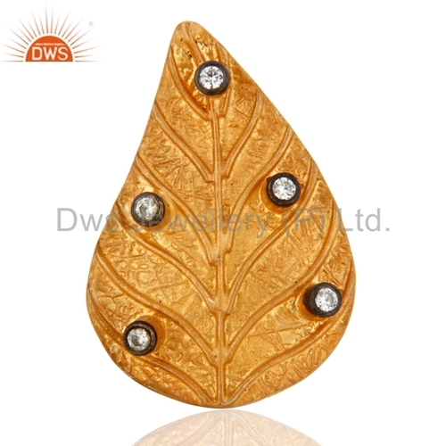 Steling Silver Cubic Zirconia 18K Gold Plated Ring