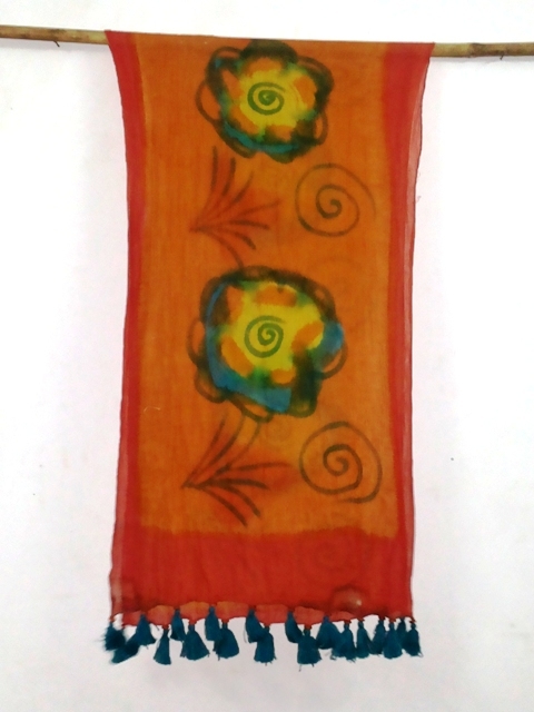 100% Silk tye dye silk scarfs of india