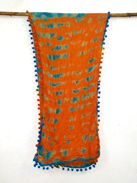 100% Silk tye dye silk scarfs of india