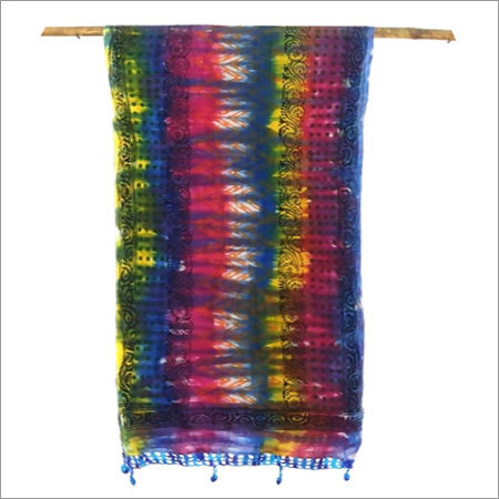 100% Silk tye dye silk scarfs of india