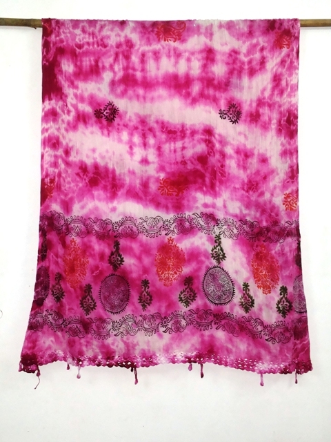 100% Silk tye dye silk scarfs of india