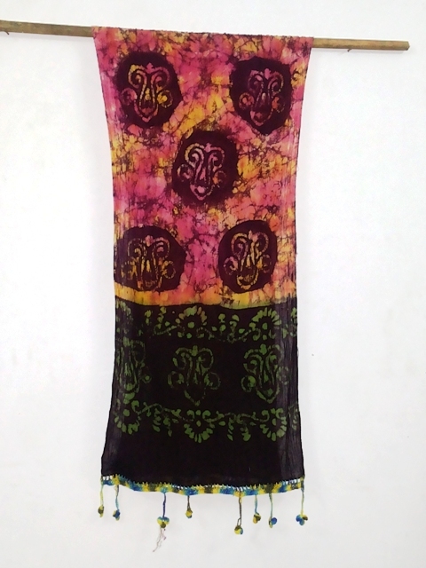 100% Silk Tie Dye Scarfs - Variable Sizes, Hand-Painted, Vibrant Colors, Soft Texture