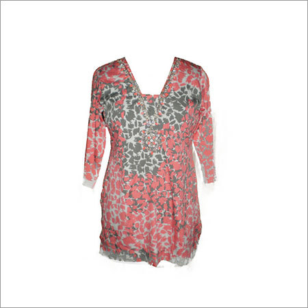 Printed Semi Crepe Kurti