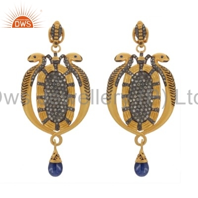 Round Brilliant Cut Victorian Design Diamond Earrings Jewelry