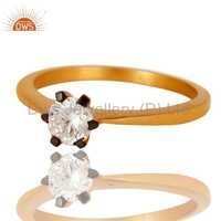 Designer Gold Plated Engagement Rings - Us Sizes 5-10 | Elegant Women's Fashion Jewelry With White Zircon Stone