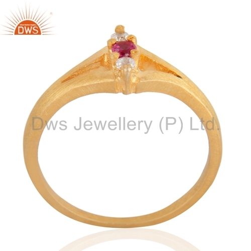 Zircon Elegance - Three Stone Fashion Ring | Size US 5-10, Stunning Handcrafted Design, Semi-Precious Gemstone Accent