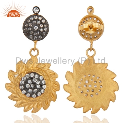 Sun Design White Zircon Fashion Earrings Gender: Women
