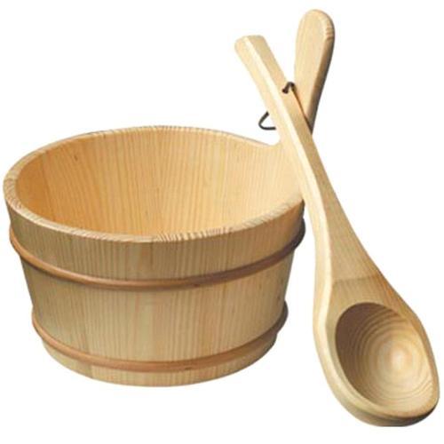 Wooden Sauna Bucket and spatula