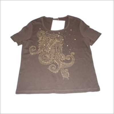 Ladies Printed Sequins Tee