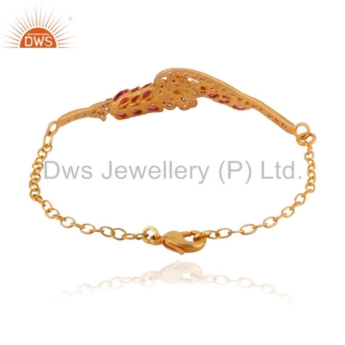 18K Gold Plated Zircon Charms Bracelet