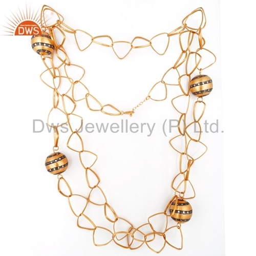 Matte Polished 18k Gold Plated Necklace