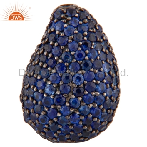 Blue Sapphire Sterling Silver Beads Finding