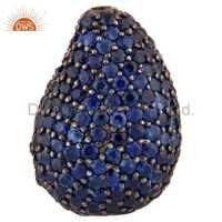 Blue Sapphire Sterling Silver Beads Finding