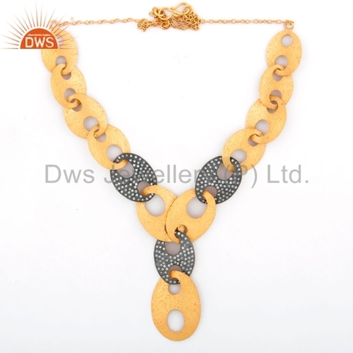 Designer 925 Silver Gold Plated Necklace Gender: Women