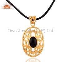 925 Silver Filigree Designer Black Onyx Pendant Gender: Women