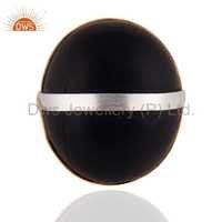Sterling Silver 22k Gold Plated Wood Ring