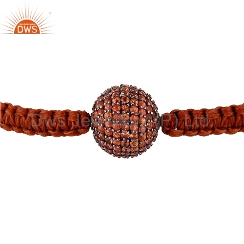 Sterling Silver Orange Sapphire Gemstone Bracelets