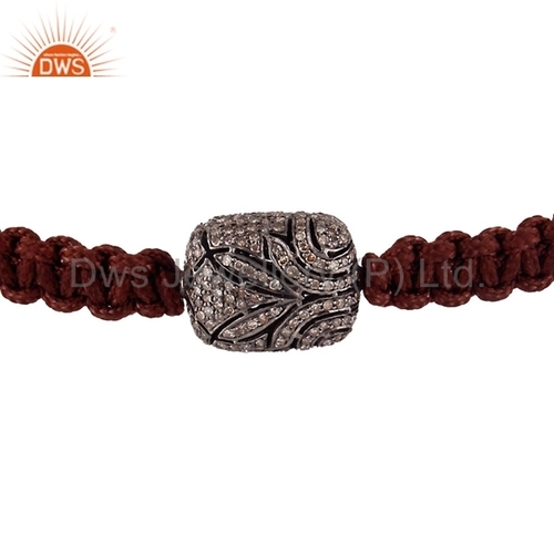 Natural Pave Set Diamond Macrame Bracelet