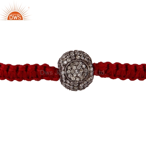 Pave Diamond Beads 925 Silver Bracelets