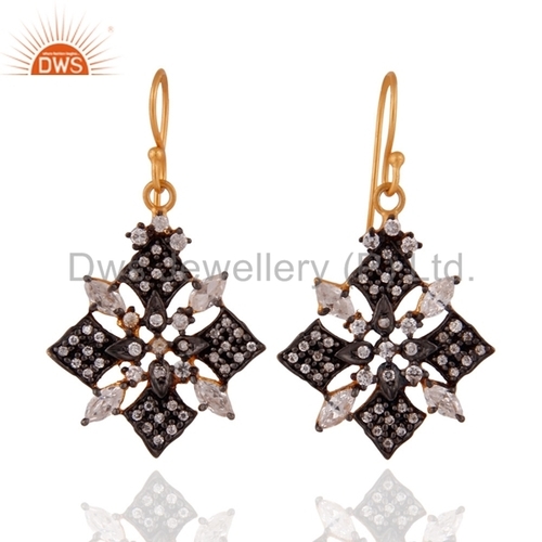 24k Gold Vermeil Cubic Zirconia Earrings