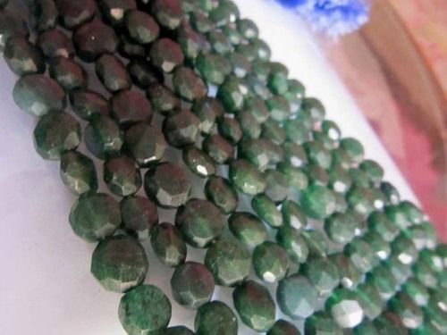 Emerald Cut 11Mm-12Mm Green Aventurian Faceted Coin Beads Single Strand 13 Inch  