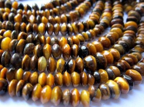 Natural Tiger Eye 5mm-6mm Plain Rondell Beads Single Strand 13 Inch