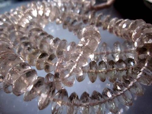 Semi-Transparent Crystal Faceted Wheel Cut Rondelle Beads Single Strand 7 Inch 8Mm-9Mm 