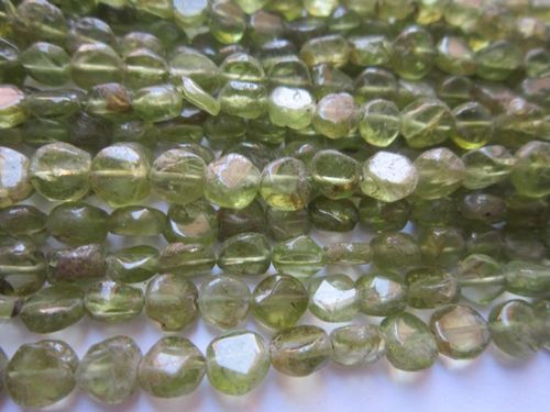 Semi-Transparent Peridot Coin Beads Single Strand 13 Inch X 2 Strand 5Mm-6Mm 