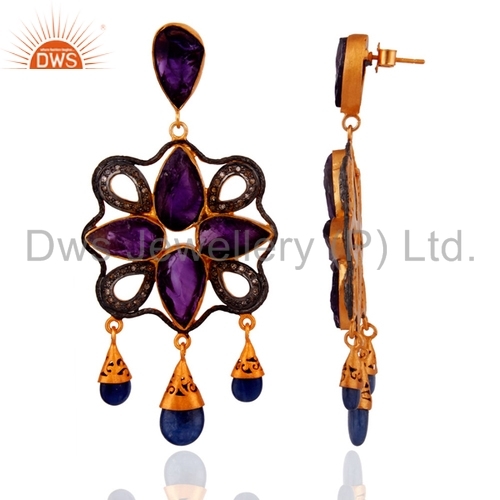 925 Silver Pave Diamond Earring Jewelry