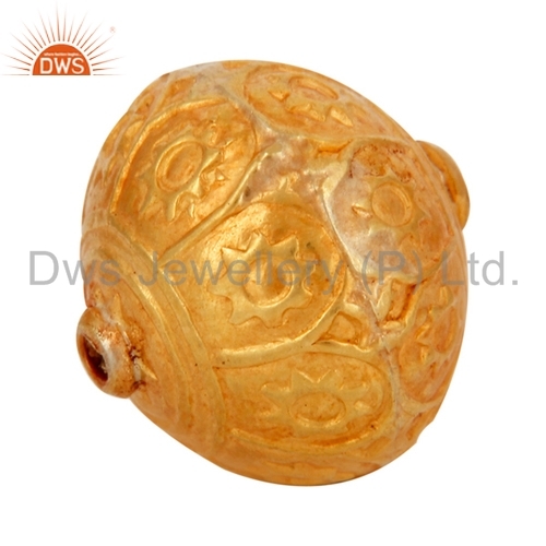 18k Solid Yellow Gold Beads Finding Jewelry