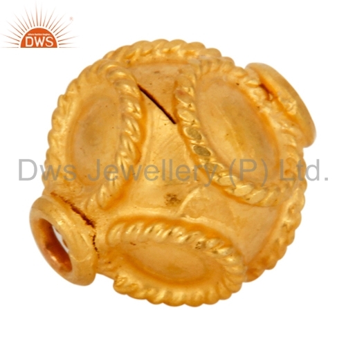 18k Solid Yellow Gold Findings Beads