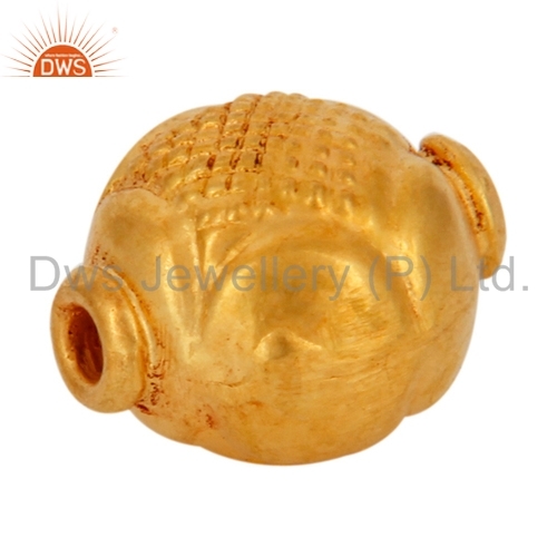 18K Gold Round Bead Charm - 8-12 mm, Yellow | Elegant Design, Durable, Versatile Use