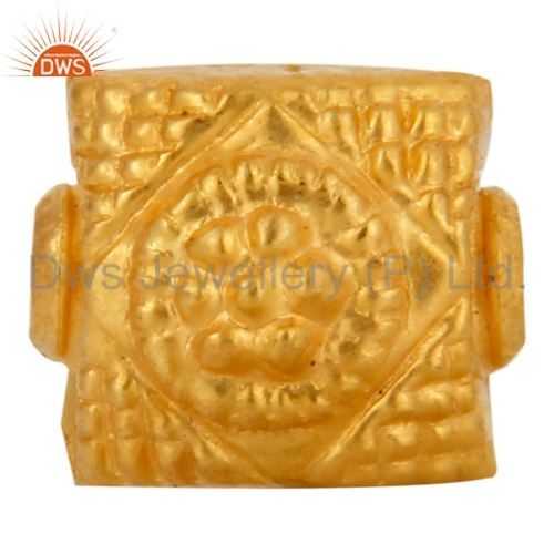 18K Yellow Gold Charm Beads Jewelry