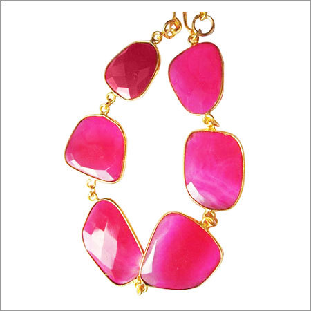 amethyst 7 pcs connectors  gold plated bracelet 7.5 inch 