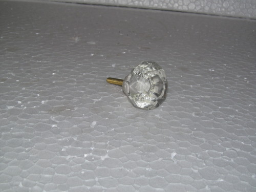 Glassware Knob - Glass Brass 1x1x1 Inches Clear, Elegant Design Smooth Finish