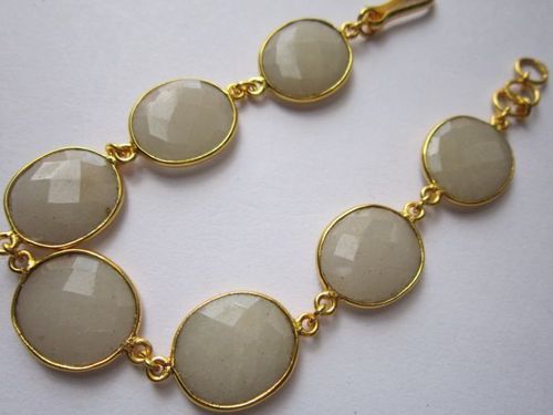 amethyst & pink quartz 7pcs connectors  gold plated bracelet 7.5 inch 