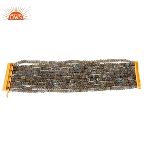 Gold Plated Labradorite Beads Bracelets
