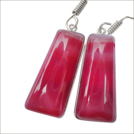 Pink One Pair Multi Chalcedony Sterling Silver Plated  Earrings #1572 