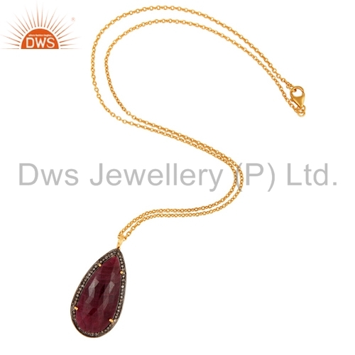 Ruby 925 Silver Pave Diamond Pendant