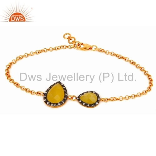 Cz Gemstone 925 Silver Chain Bracelet Gender: Women