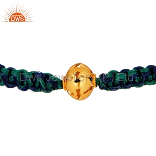 18K Solid Yellow Gold Macrame Bracelet